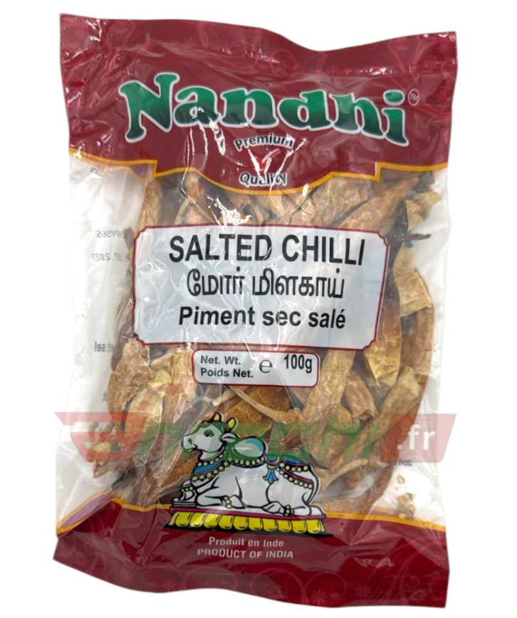 Nandhi Salted Chilii /Challa Mirapakayalu 100 grms