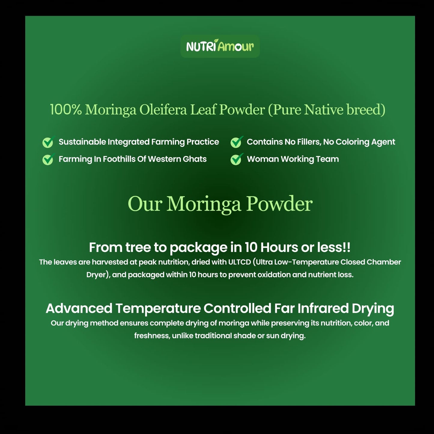 Nutriamour Organic Indian Moringa Powder 250g